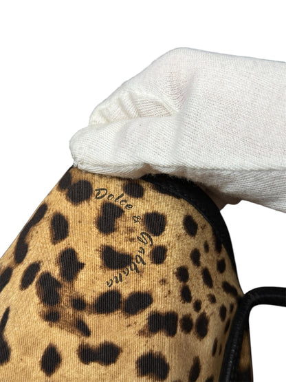 DOLCE & GABANNA Leopard Print Canvas Tote Bag
