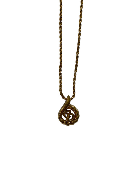 Dior CD Teardrop Pendant Necklace